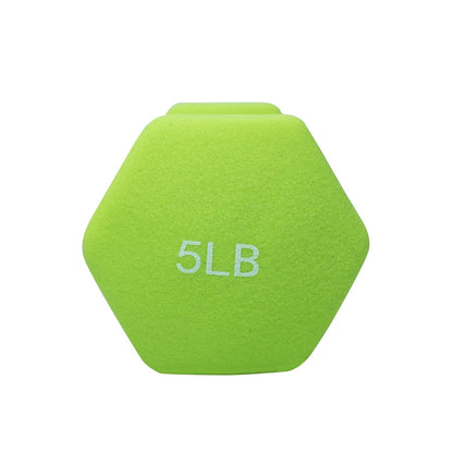FUXION Neoprene Dumbbell Hand Weights, Sets of 2 with Multiple Weight Options, Hexagon Non-Slip Weights for Home Gym Yoga Pilates Workout, Green