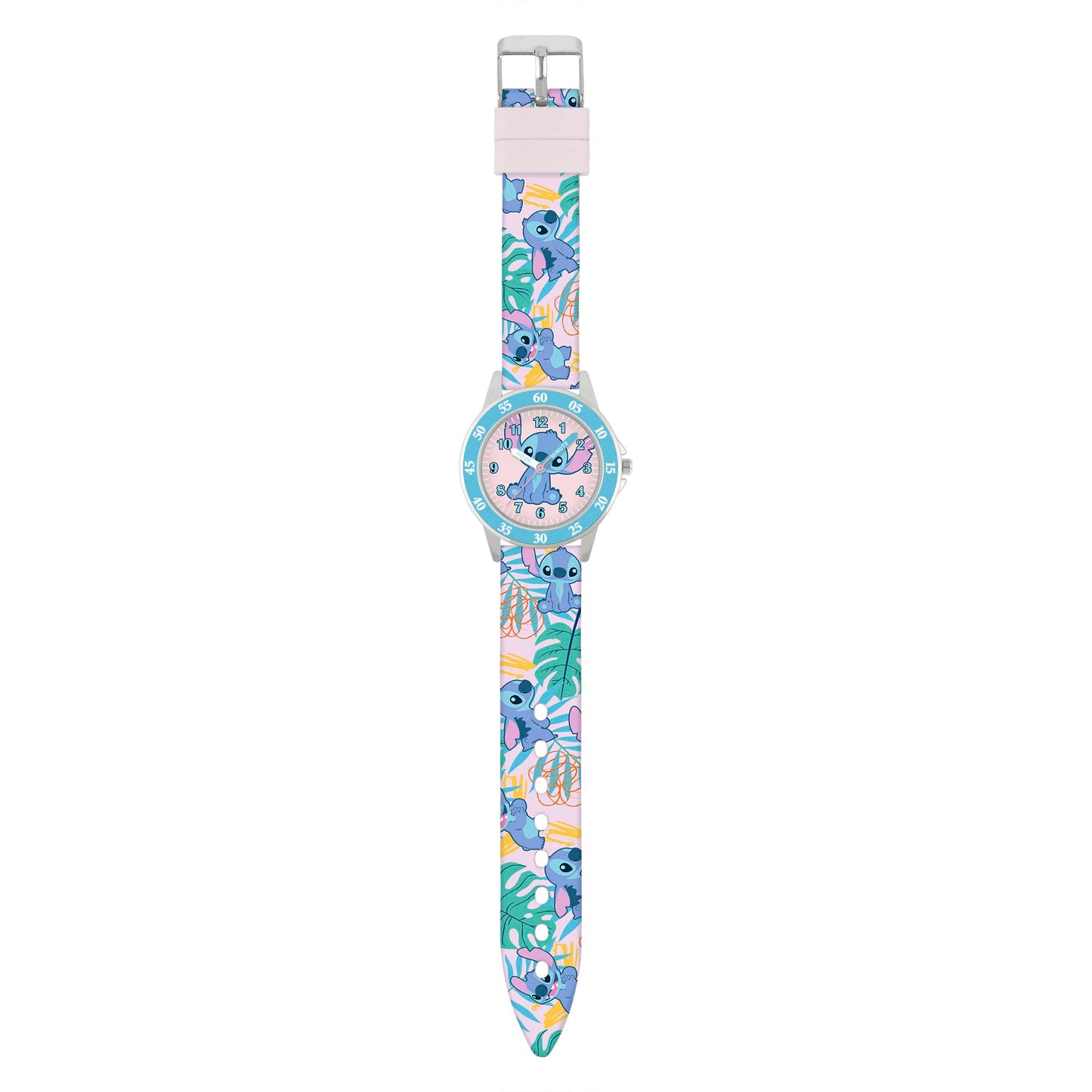 Disney Lilo and Stitch Blue Printed Time Teacher Strap Watch LAS9011