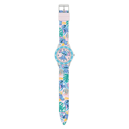 Disney Lilo and Stitch Blue Printed Time Teacher Strap Watch LAS9011