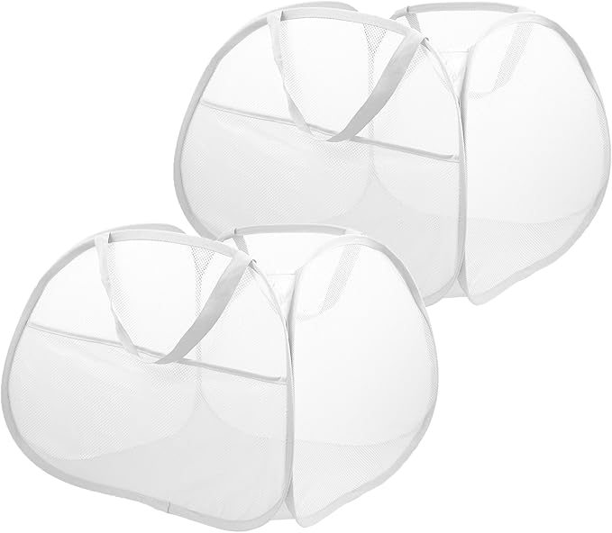 2 Pack Collapsible Laundry Baskets, 90L Large Foldable Laundry Basket, Durable