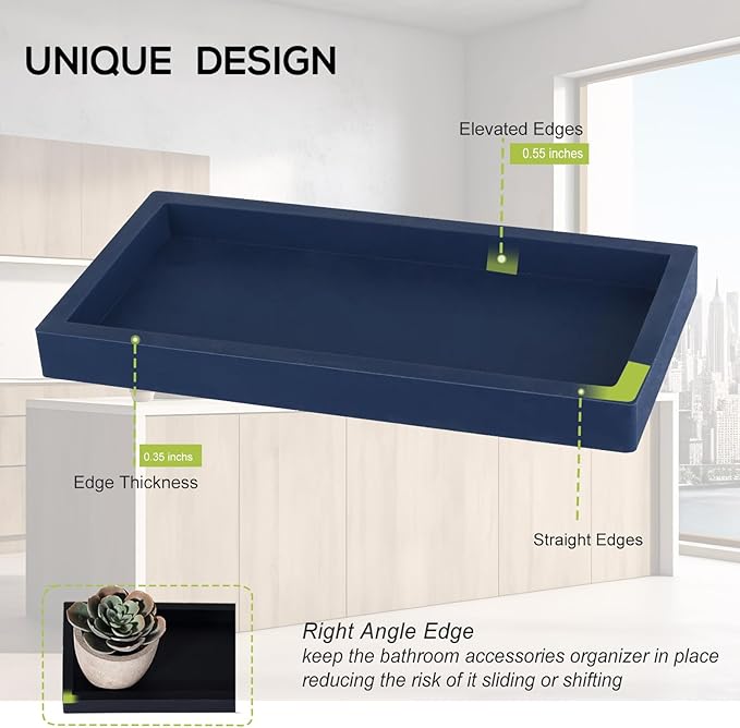 Small Silicone Bathroom Vanity Tray Rectangle Soap and Sponge Holder Kitchen
