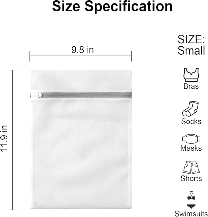 3 Pack Small Mesh Laundry Bags by MDSXO- Small Durable Lingerie Delicates Bag