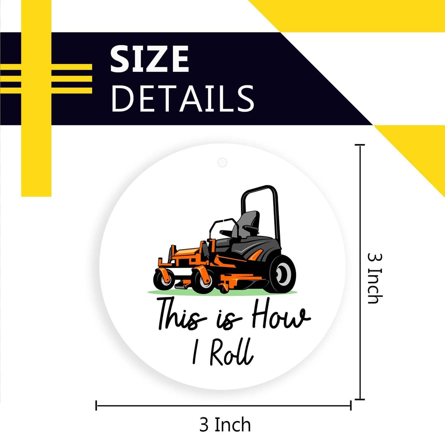 Lawn Mower Christmas Ornament，This is How I Roll,Party Decoration,Holiday Xmas Tree Hanging Decor for Husband,Man,Dad,Grandpa,Boys