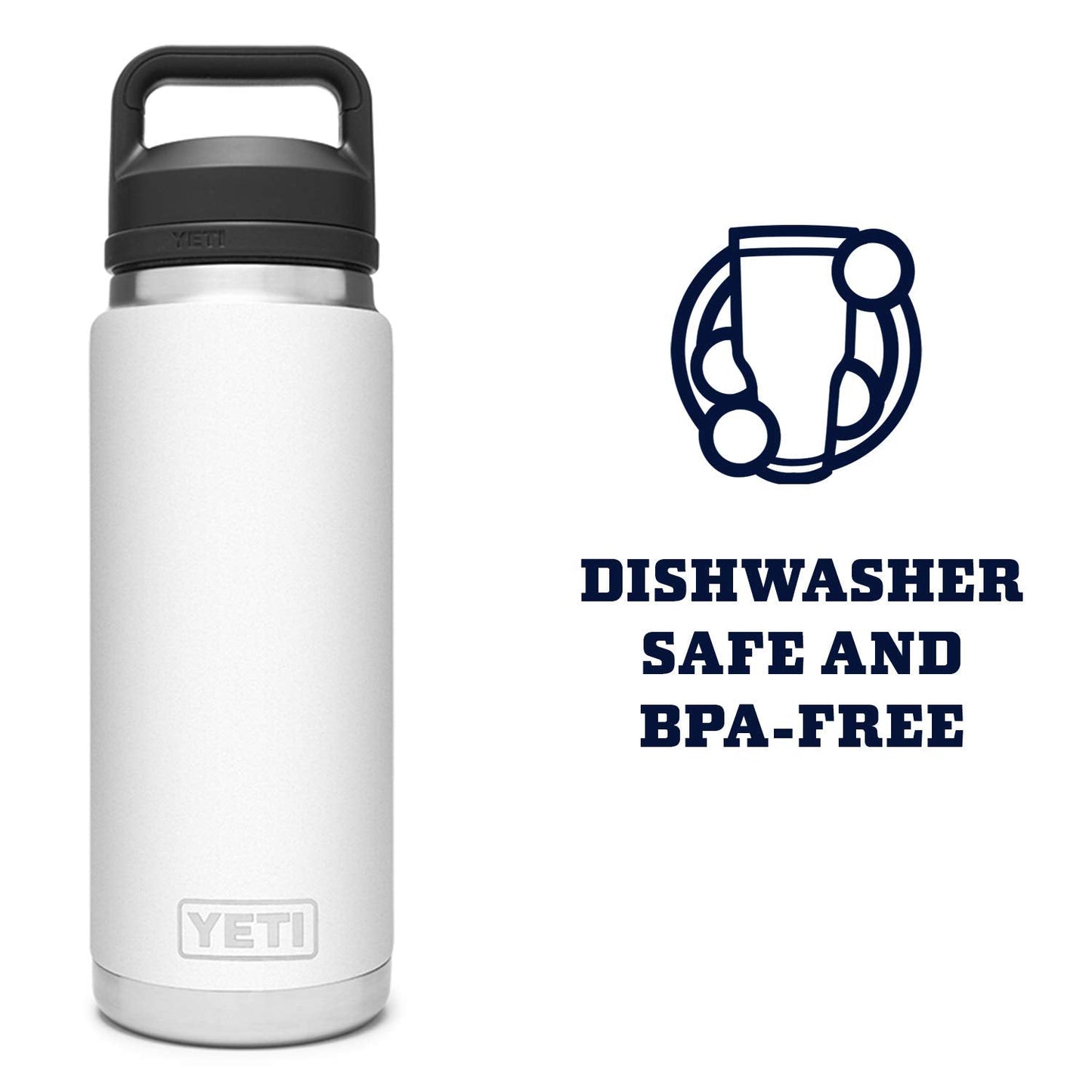 YETI Rambler 26 oz White Chug Cap Bottle and 16 oz White Food Jar, Leakproof, Vacuum Insulated with YETI Ranchero 27L Backpack, All-Day Utility Pack, Black