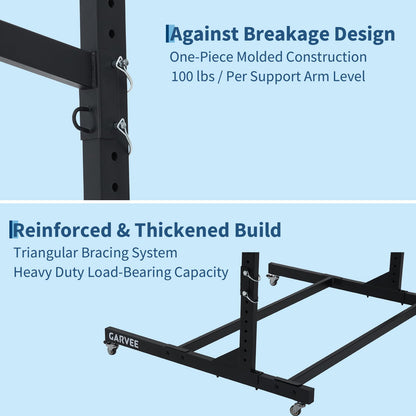GarveeLife Heavy Duty 4-Tier Freestanding Kayak Storage Rack with Adjustable Detachable Wheels – Stand for Kayaks, Canoes, SUPs, Surfboards – Indoor or Outdoor, Garage Paddleboard Organizer,