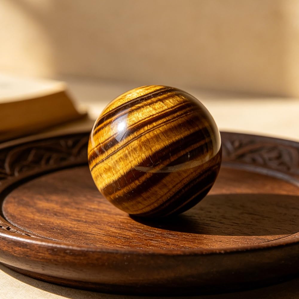 2.36-2.76inch/6-7cm Natural Tiger's Eye Crystal Sphere, Hand Polished Tiger Eye Stone Ball, Healing Crystal Decorative Sphere, Reiki Energy Stone Crafts, Feng Shui Home Ornament, Gift a Small Base