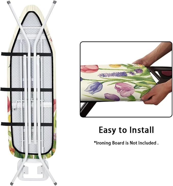 Tulip Ironing Board Cover Heat Reflective Anti-dust, Soft Fabric Cover
