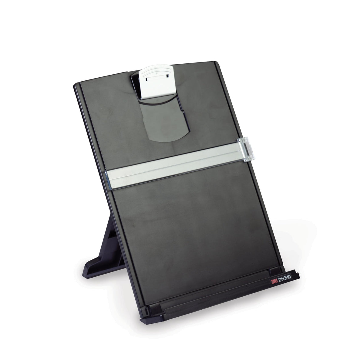 3M Desktop Document Holder Copy Holder, Adjustable Clip Holds Portrait and Landscape Documents for Easy Viewing, Bottom Ledge Has Lip to Keep up to 150 Sheets Securely in Place, Black (DH340MB)