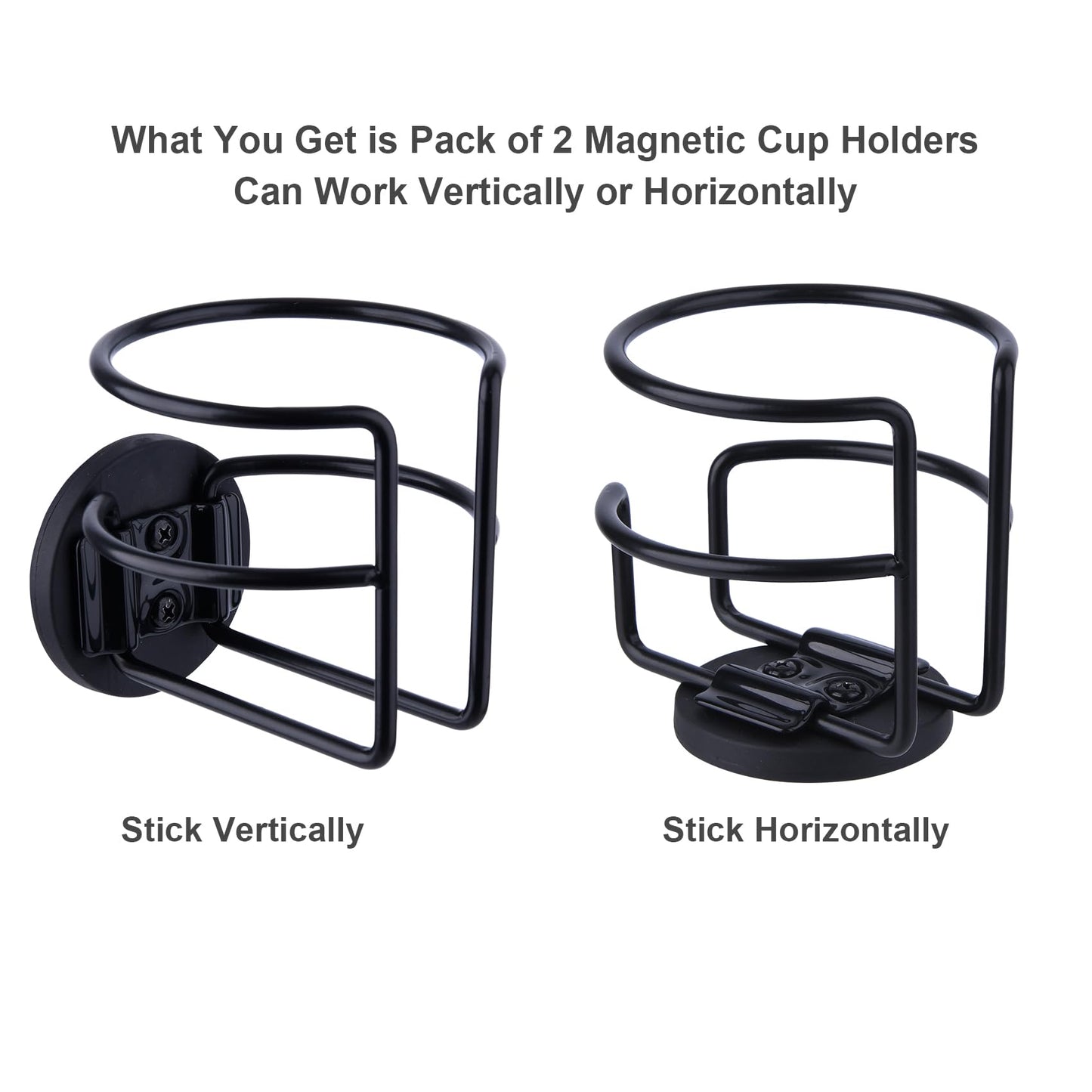 Strong Magnetic Cup Holder, Fully Covered Anti Drop Drink Holder, Horizontal or Vertical Mount on Metal Surface, Portable Magnet Bottle Holder for Bus Tractor Truck Mower Refrigerator 1 Pack