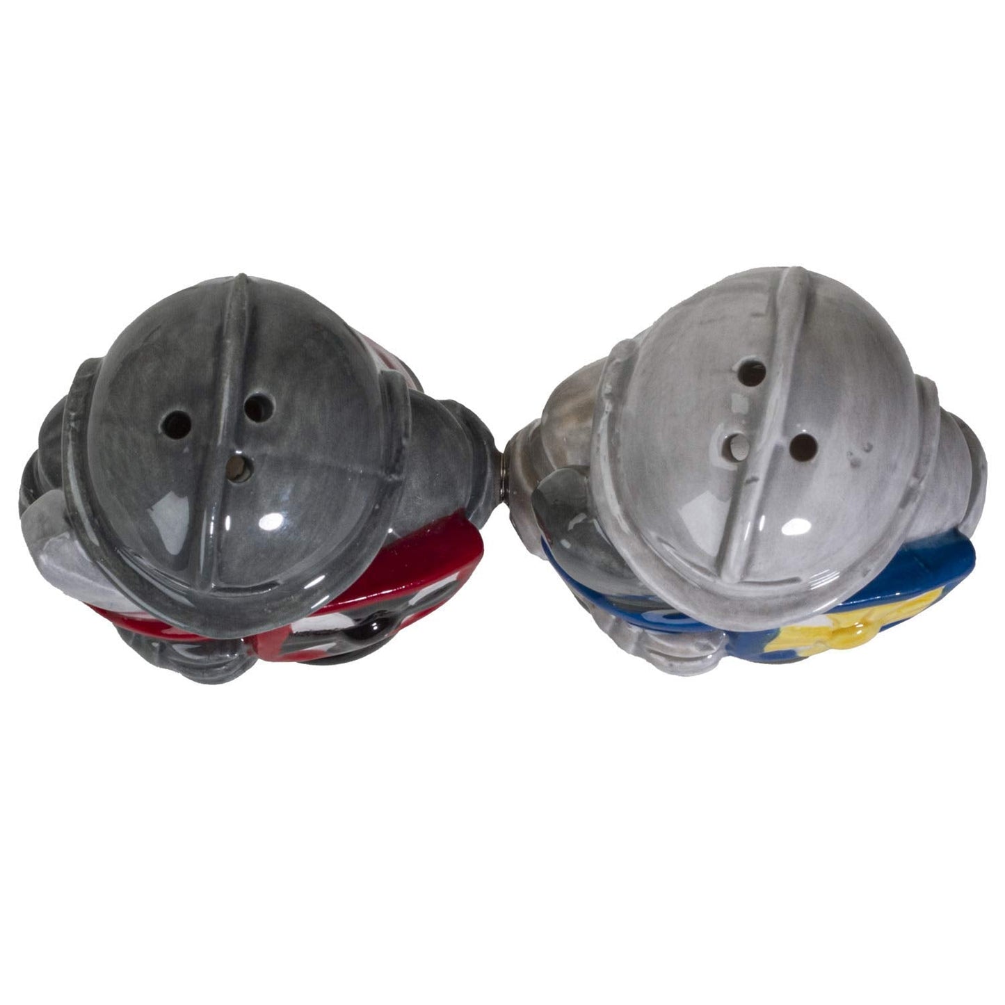 White And Black Knights Ceramic Salt and Pepper Shakers Set