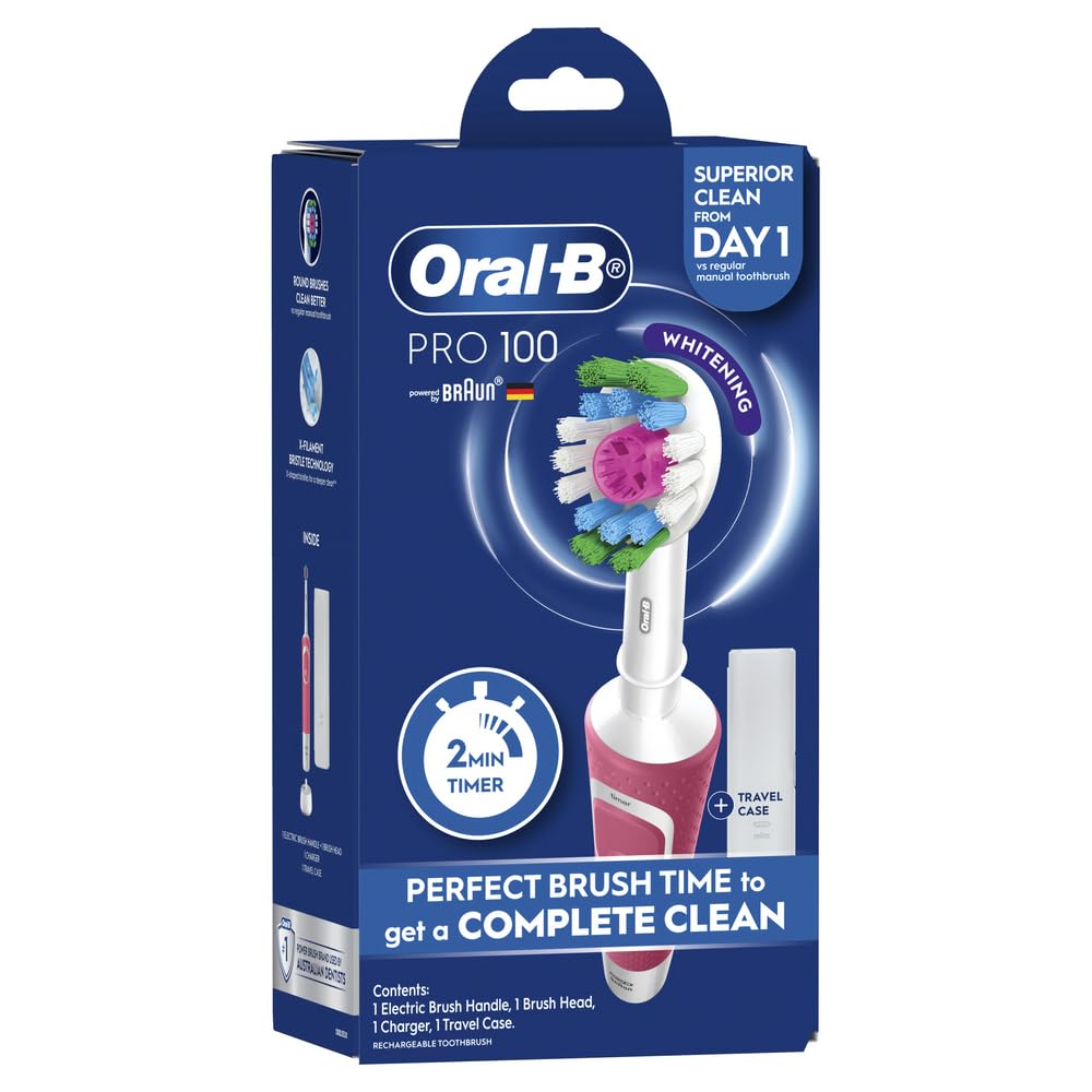 Oral-B Pro 100 Whitening Electric Toothbrush, Pink