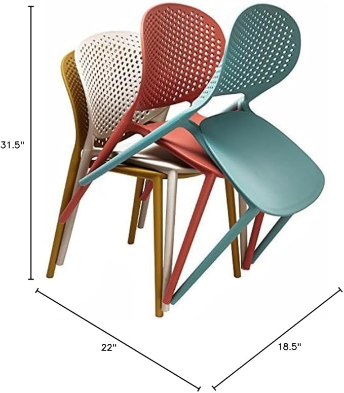 2xhome Set of 2 Patio Dining Chairs | Modern Stackable Outdoor Pool Side Chair | Weather Resistant Plastic for Yard, Porch, Balcony, Kitchen, White