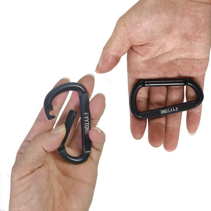 FYYTONE Black Steel Heavy Duty Carabiner Clip, 880 lbs 3" Carabiners D Ring Spring Snap Hooks for Hammocks, Camping, Hiking, Keychains, Outdoors and Gym, Dog Leash. (6 pcs 3" Carabiners)