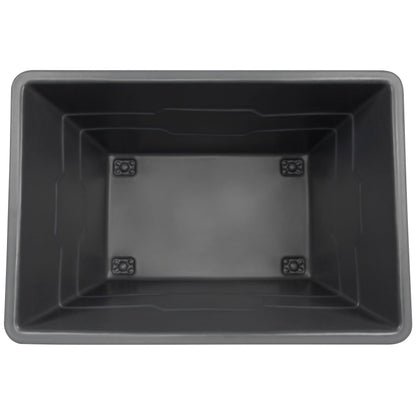 ReadySpace Commercial 20 Bushel Utility Cart with Steel Base, Poly Box Basket Truck, Laundry Cart, and Rolling Trash Bin, 51.5-Inch x 35.5-Inch x 36-Inch, 1000 Pound Weight Capacity, Black