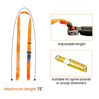 Spine Board Strap for Backboard, Emergency Stretcher System Immobilization Belt with Quick Release Buckle, 72" L (B, 1)