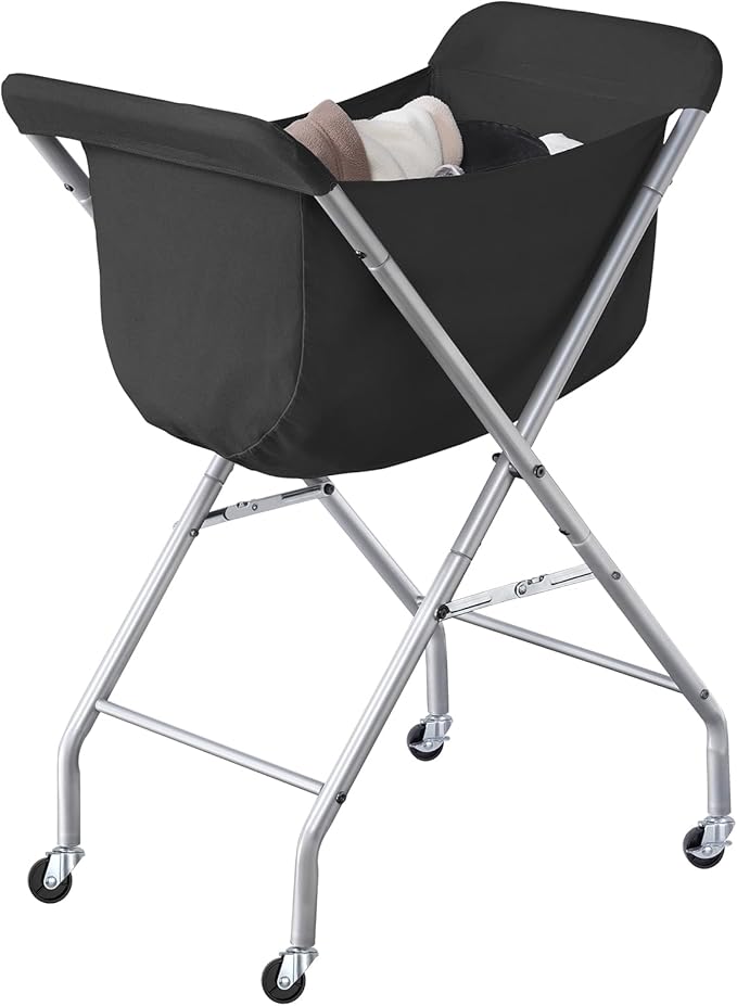 ELYKEN Laundry Cart with Wheels, 32”H Easy Rolling Laundry Hamper with