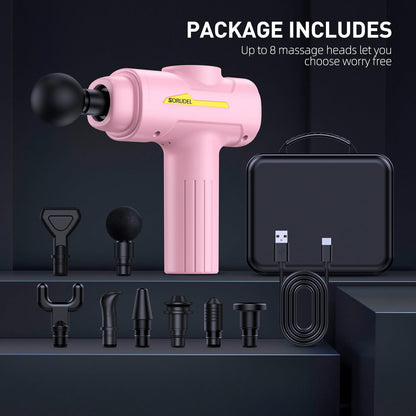 Massage Gun,Massage Gun Deep Tissue for Pain Relief with 7 Massage Heads & 6 Speeds and Carrying Case (Green)