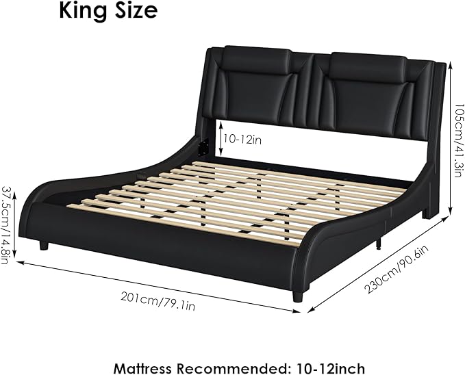 Keyluv King Size LED Bed Frame