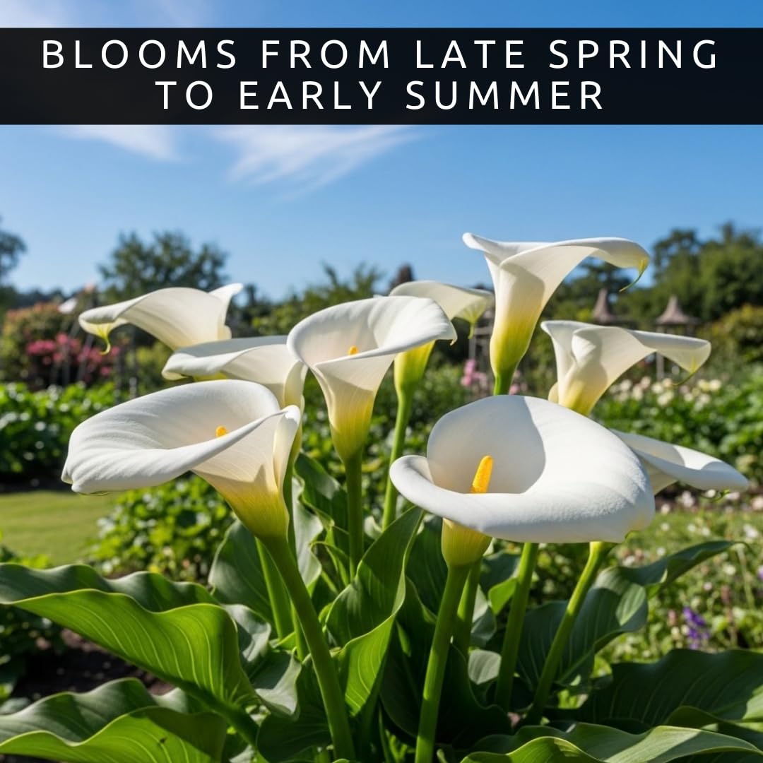 3 White Calla Lily Bulbs for Planting – Large, Healthy Bulbs for Beautiful Garden Flowers, Easy-to-Grow Perennials for Outdoor Beds, Containers, and Elegant Home Landscaping