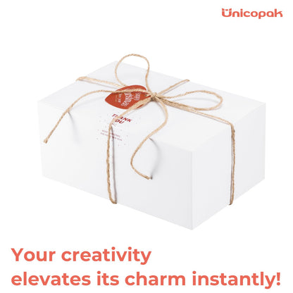 UnicoPak 24 Pack 9x6x4 Gift Boxes, White Gift Boxes with Lids for Presents Bulk for Gifts Birthday Wedding Bridesmaid Proposal Valentine Holiday Christmas