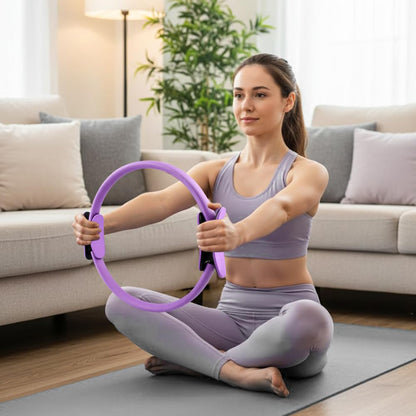 Yonderfume Pilates Essentials Kit for Women, 14 Pcs Home Workout Equipment with Pilates Circle Ball Ring Set Resistance Bands and Anti Slip Sock, Yoga Pilate Essentials Accessories(Color:Purple)