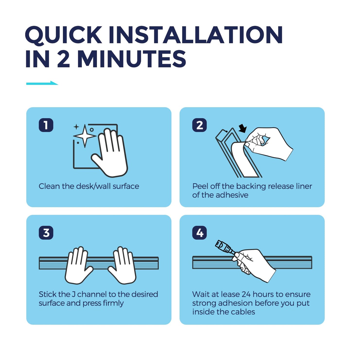 Delamu 2 Pack Safe & Tidy Cable Management Solution - Protect Kids & Pets with Home & Office Cable Management Under Desk,Cable Organizer, Cable Management Kit,Cord Organizer for Desk, 15.7inX2