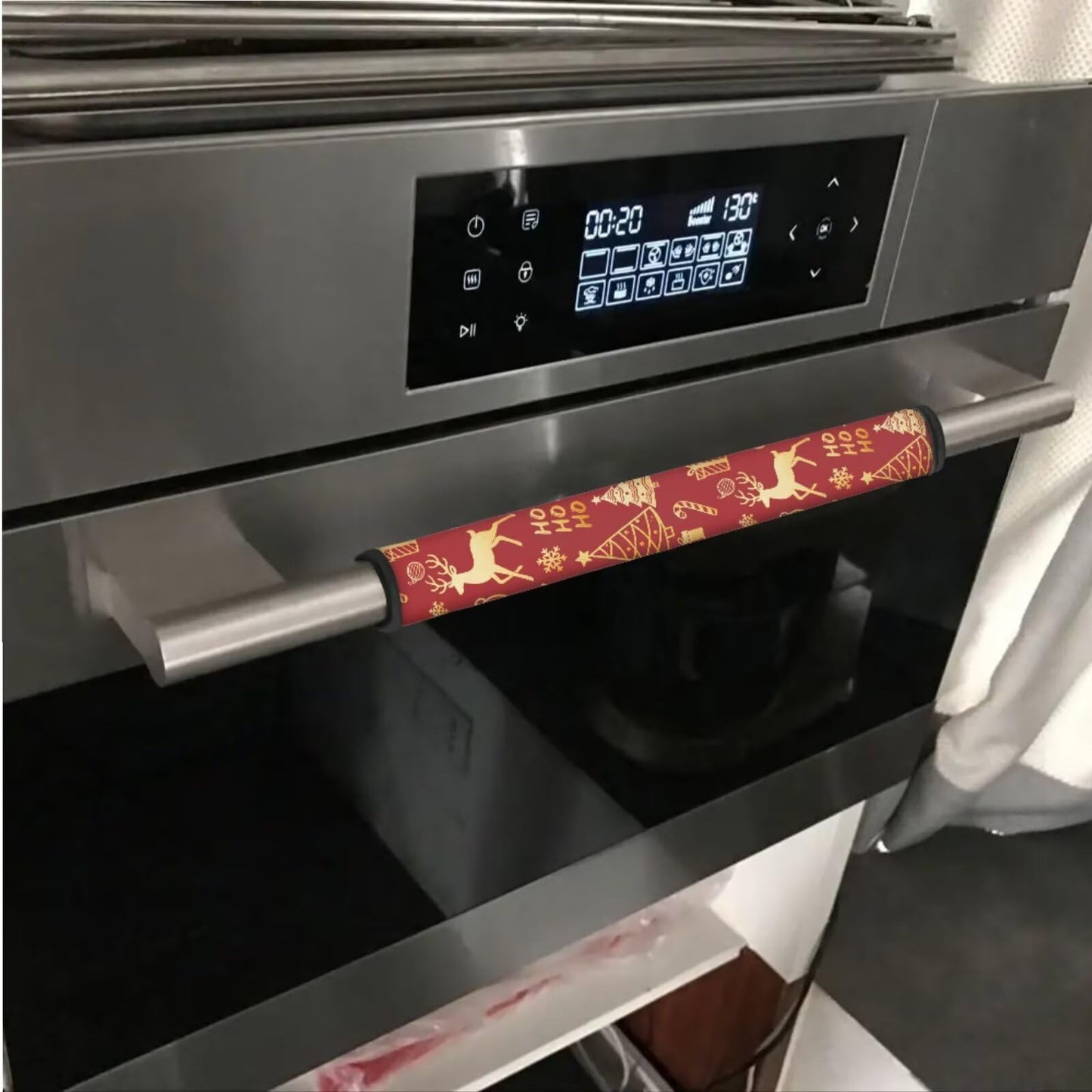 Hwzdsyxl Reindeer Christmas Tree Print Fridge Door Handle Covers Kitchen Appliance Protective Gloves for Christmas Decor 6 PCS HO Snowflake Candy Print Anti-Scratch Refrigerator Handle Cover