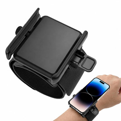 Wristband Phone Holder, No Screen Blocking, 360° Rotating Wrist Phone Mount, Memory Lock, Quick Release, for Android, iPhone 17/16/15/14/13 Pro Max/Pro/Mini/12/11/SE/Xs/XR/8 Plus, Fits 4–6.7" Phones