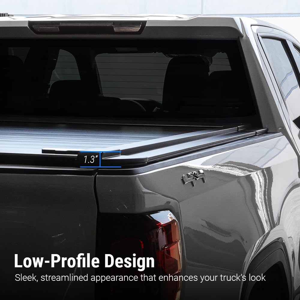 Syneticusa MB Retractable Tonneau Cover | 2007–2026 Chevy Silverado GMC Sierra 1500 5.8ft (69.9") Bed | 6063-T5 Aluminum | Double Lock | 3-Year Warranty | Waterproof Low Profile Hard Truck Bed Cover