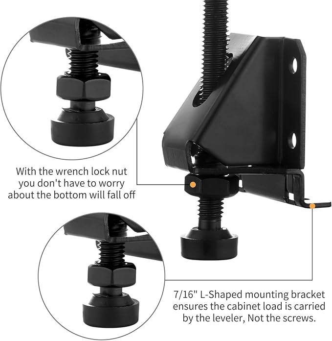 16 Pcak Adjustable Leveling Feet, Heavy Duty Furniture Levelers, Adjustable