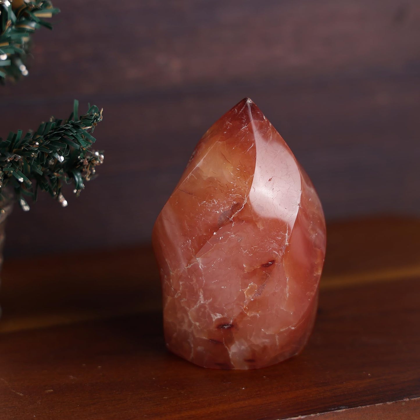 Amogeeli Natural Red Agate Flame Shaped Stone Energy Flame Towers Obelisk Crystal Quartz Reiki for Home Office Decoration, 0.66-0.88lb