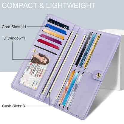 Simikol Ultra Slim Womens Wallet Minimalist Thin Long Leather Bifold Wallet RFID Blocking Card Holder Organizer with Zipper Coin Pocket Ladies Girls Gift Purse, Gradient Marble