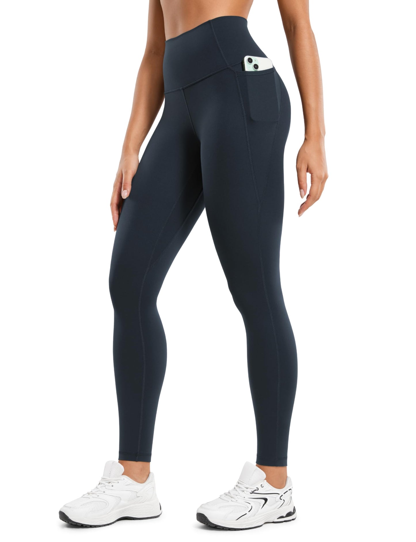 CRZ YOGA Womens Butterluxe Workout Leggings 28 Inches - High Waisted Gym Yoga Pants with Pockets Running Buttery Soft