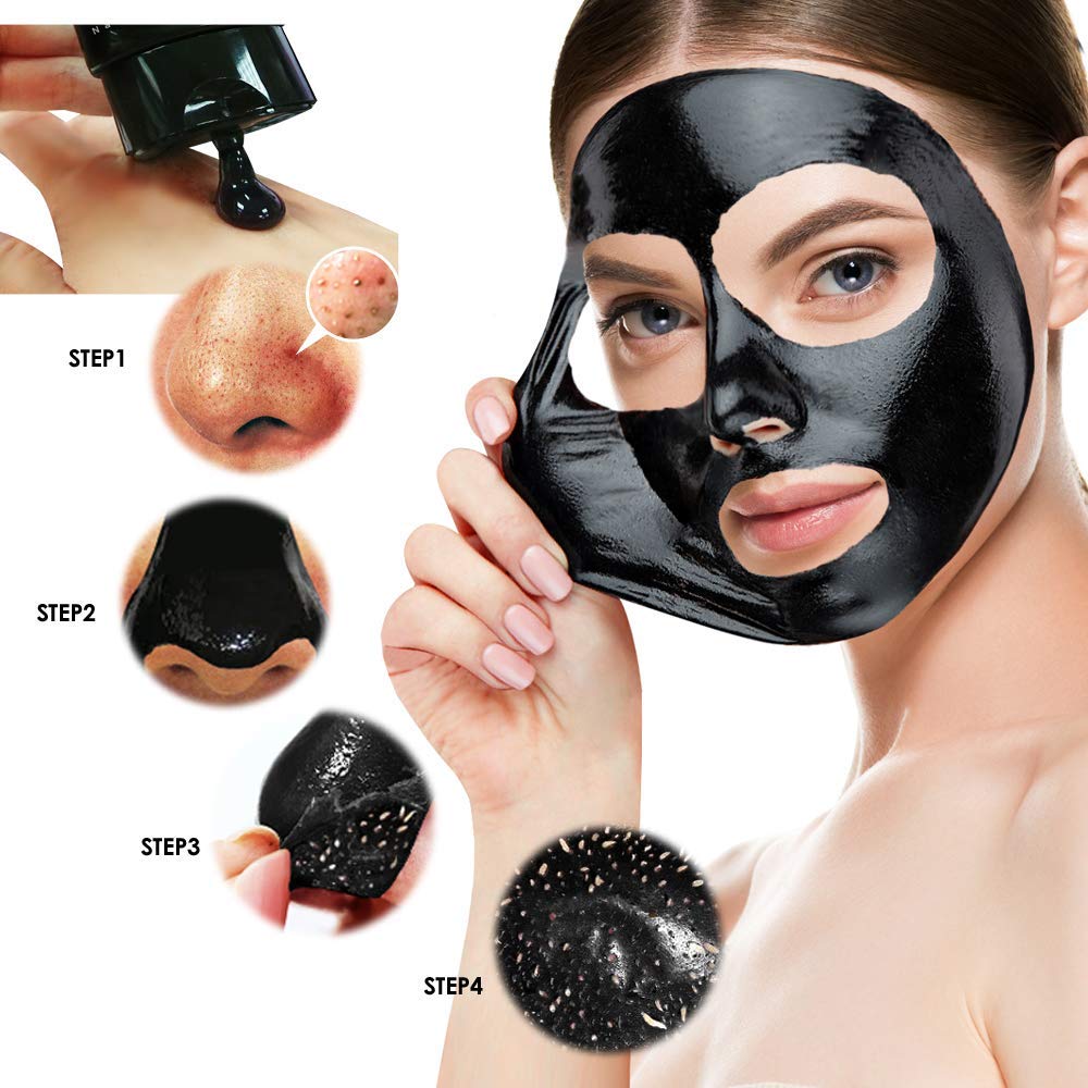 SHILLS Charcoal Face Mask, Peel Off Mask, Charcoal, Deep Cleansing, Purifying, Activated Mask with Brush