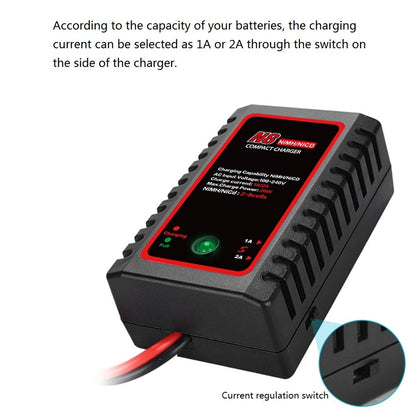 HTRC N8 NiMH Charger for 2-8s Nimh/NiCD Battery Pack(2.4V 3.6V 4.8V 6V 7.2V 8.4V 9.6V) of Airsoft RC Car RC Boat Drone,RC Charger for NiMH/NiCD Battery Pack with Standard/Mini Tamiya Connector