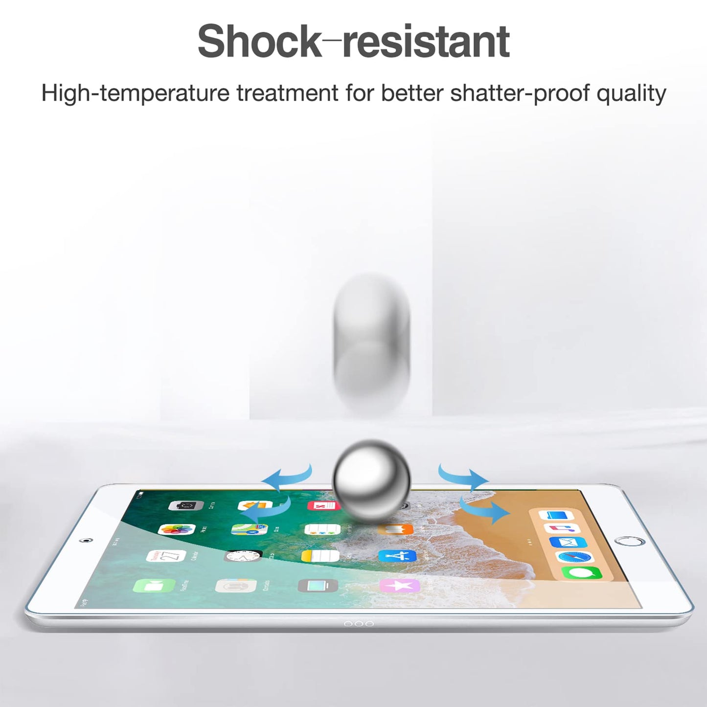 ProCase 2 Pack Screen Protector for iPad 9th 8th 7th Generation 10.2 Inch (2021/2020/2019), Tempered Glass Film for A2602 A2603 A2270 A2197 -Clear