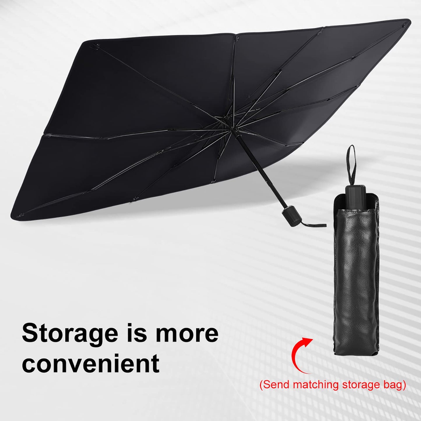 Foldable Car Windshield Umbrellas, Sun Shade Umbrella for Front Windows, Suitable for Windshields of Various Car Models (Large)