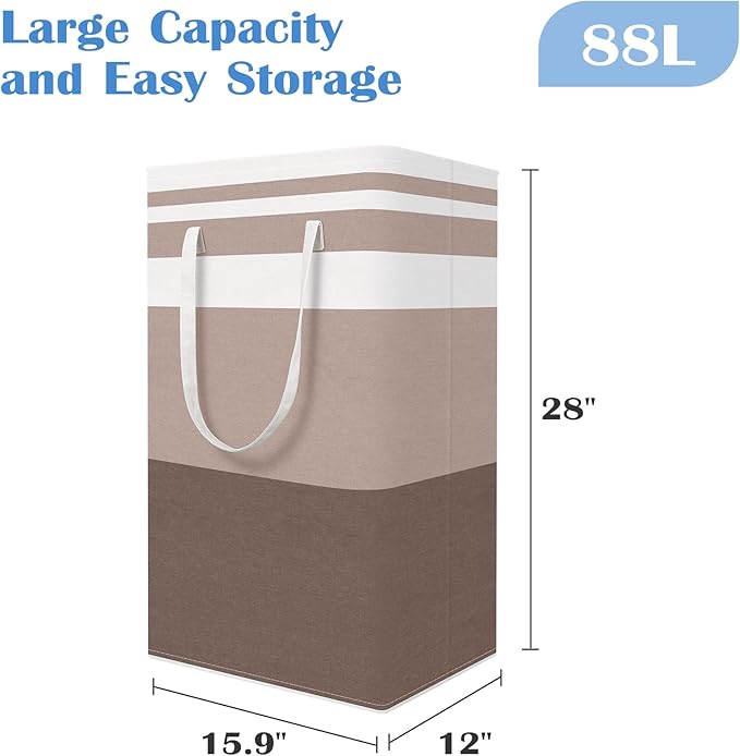 BlissTotes 3-Pack Laundry Basket, Freestanding＆Waterproof Laundry Hamper