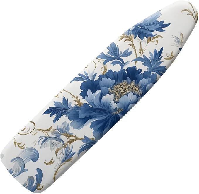 Blue Flowers Ironing Board Cover Thick Soft Ironing Board Protector
