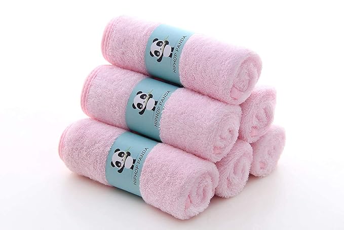 HIPHOP PANDA Baby Washcloths, Rayon Made from Bamboo