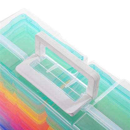 Zuvo - Photo Storage Box With 16 Coloured Cases And Removable Dividers For Multipurpose Organizing Photographs, Stamps, Stationery, Jewellery, Seed, Toys, Arts And Craft