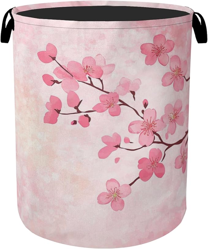 Pink Cherry Blossoms Laundry Basket