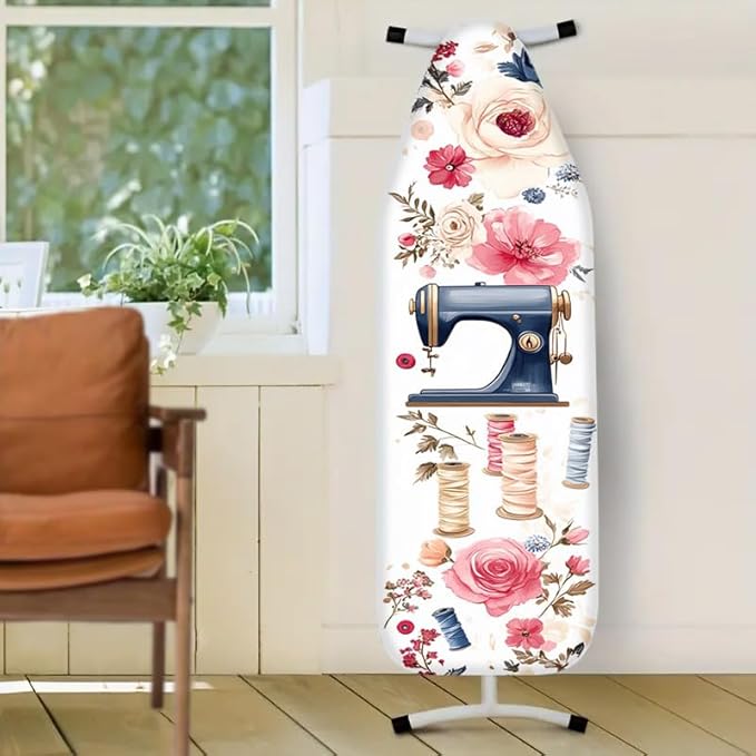 Nuxovilar Vintage Sewing Machine & Floral Pattern Ironing Board Cover, Fits