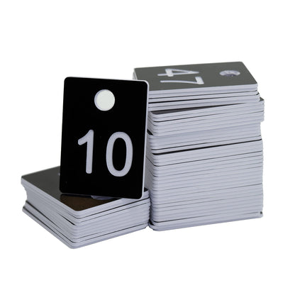 StayMax ABS Plastic Numbered Key Tags Rectangle ID Tag Number Disc with Hole (1-50, Black)