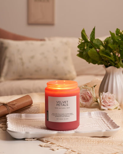 M&SENSE Sandalwood Rose Scented Candle, 19.4oz Large Soy Wax Candle for Home, 110 Hour Long-Lasting Non-Toxic Floral Aromatherapy Candle, Relaxing Self-Care Graduation Gift for Friends Daughter Son