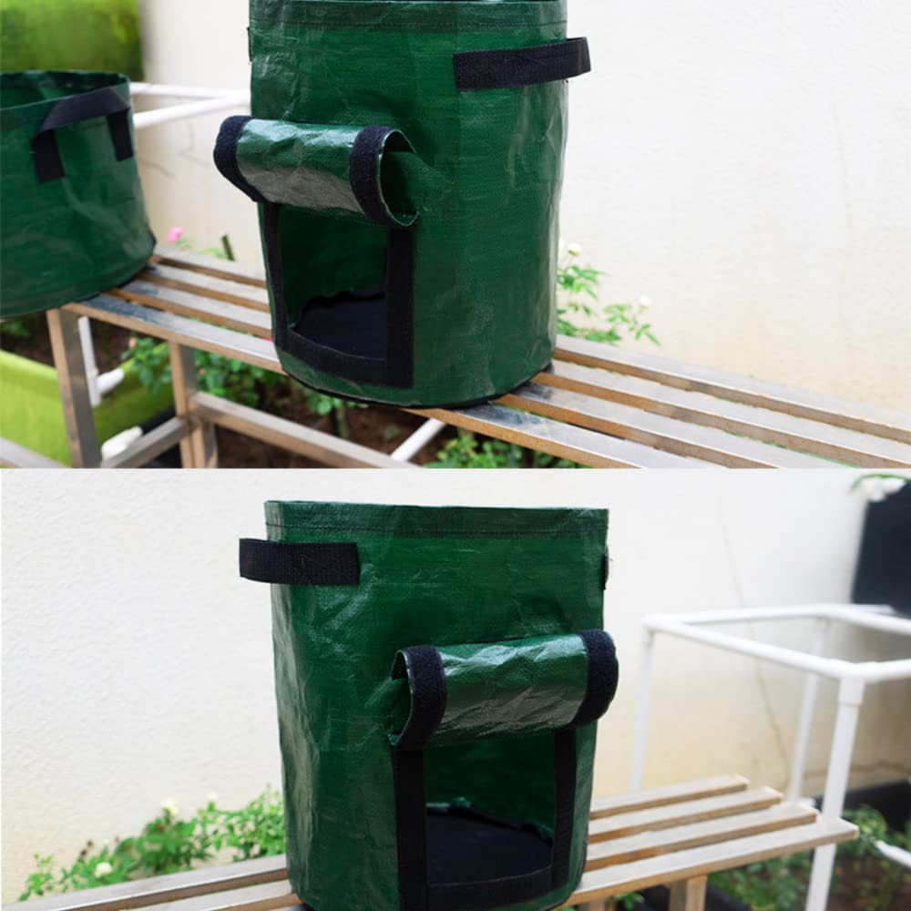 6-Pack Potato Grow Bags, Thick PE Fabric Pots for Plants, Sturdy Handles & Harvest Window, Aeration Fabric Pots Heavy Duty Vegetable Planter Bag for Tomato, Fruits (15 Gallon)
