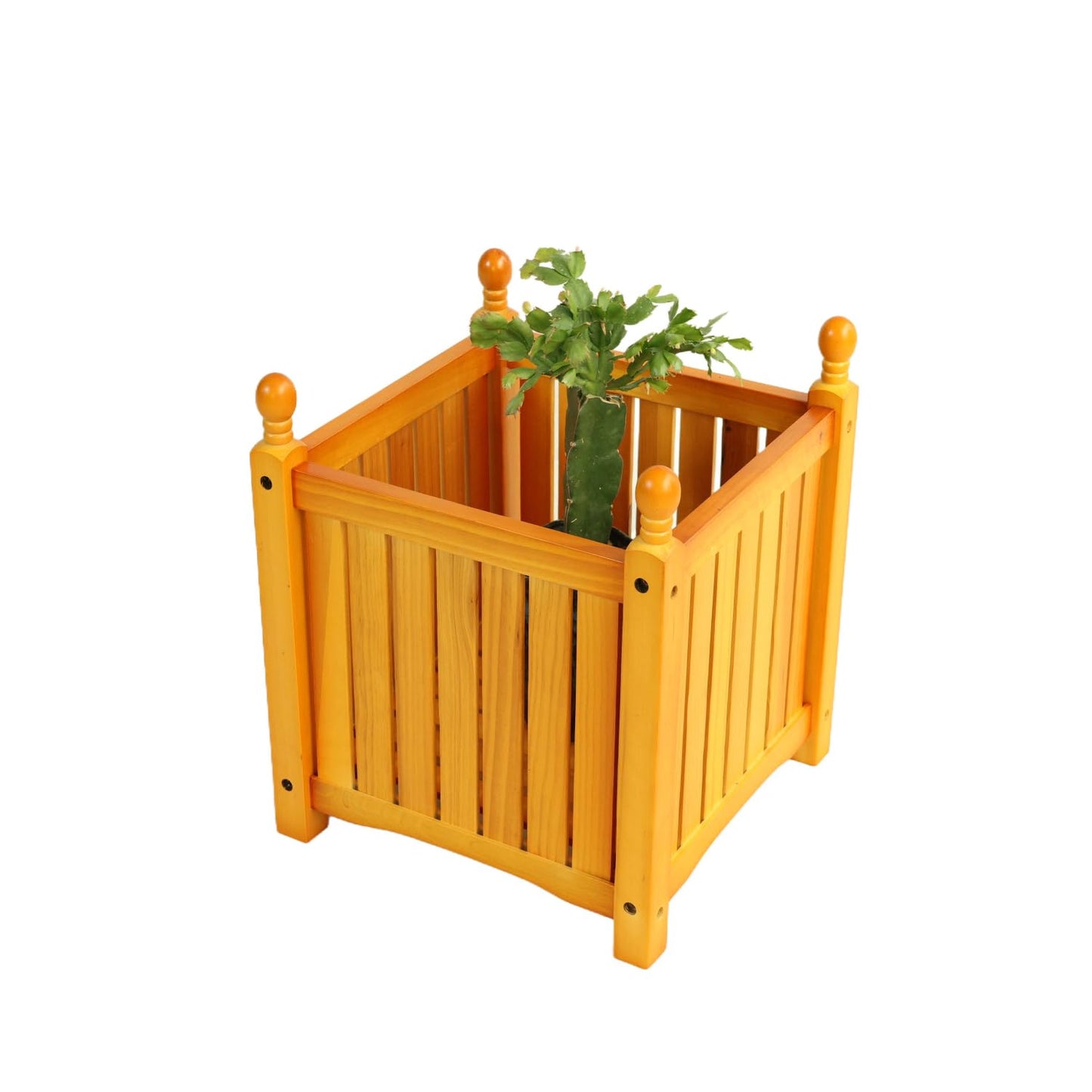 Geelife Wooden Outdoor Square Planter Box for Garden, Porch & Patio - Teak