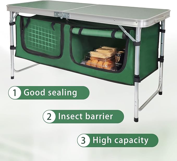 CampLand Outdoor Folding Table Aluminum Lightweight Height Adjustable