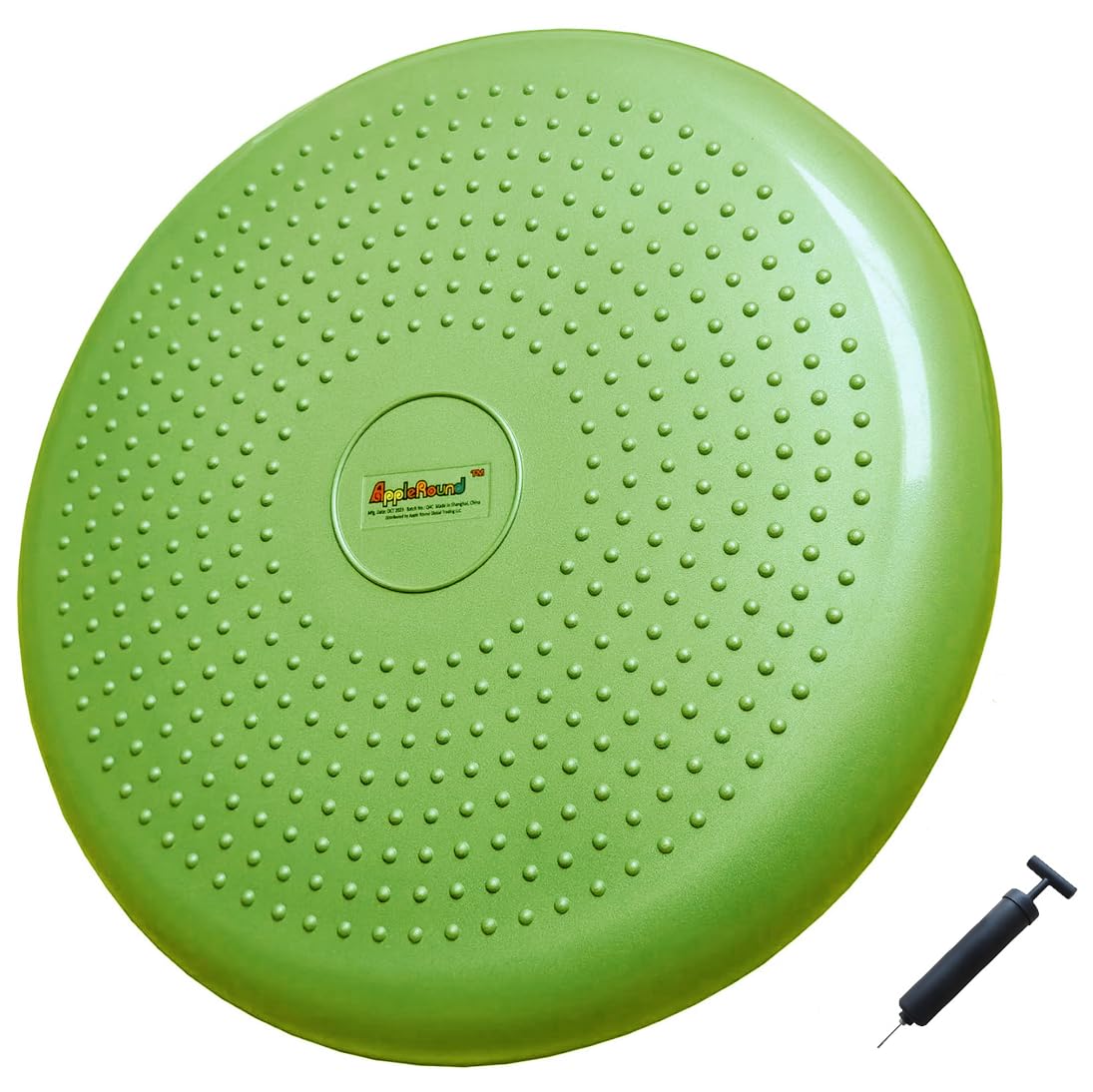 AppleRound Inflated Wobble Cushion with Hand Pump, Air Stability Board (Extra Thick), Core Balance Disc for Adults, Sensory Wiggle Seat for Kids, Flexible Seating for All Age, 13.5in / 34cm Diameter