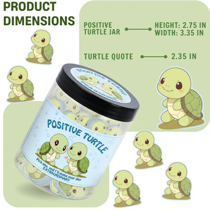 60 Positive Turtle Cards Jar, Emotional Support Affirmation Cards, Sea Turtle Gifts, Turtle Lover Gifts For Women, Teens, Friends, Coworkers, Christmas Turtle Decoration For Home Office